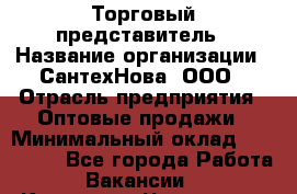 Торговый представитель › Название организации ­ СантехНова, ООО › Отрасль предприятия ­ Оптовые продажи › Минимальный оклад ­ 120 000 - Все города Работа » Вакансии   . Карачаево-Черкесская респ.